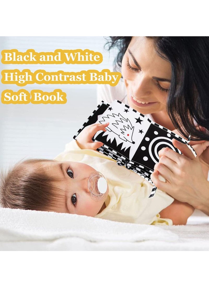 General - Baby Books 0-6 Months - Montessori Baby Sensory Toys Baby Newborn 0-3-6-9-12 Months Black & White High Contrast Soft Cloth Book Early Learning - Plank Time Toys Boys Girls Toddlers Baby Gifts - Image 1