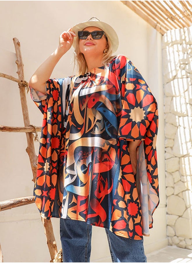 Zmurud - Autumn poncho - printed - Image 1