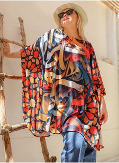Zmurud Autumn poncho - printed  - Image 4