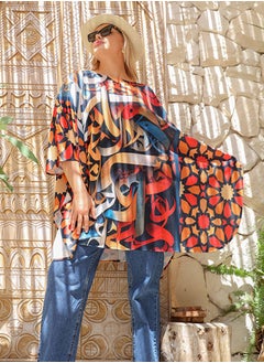 Zmurud Autumn poncho - printed  - Image 2