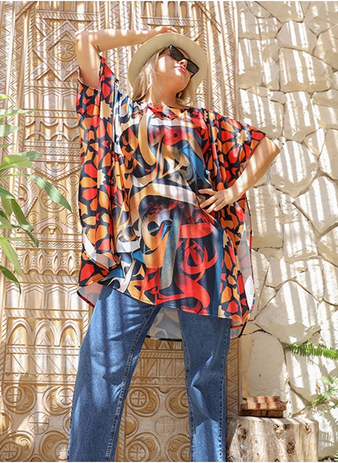 Zmurud - Autumn poncho - printed - Image 1