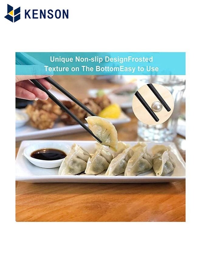 KENSON 10 Pairs Fiberglass Chopsticks Black And Gold - Image 4