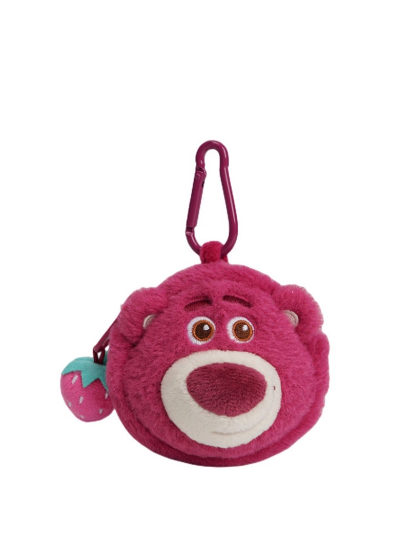 8cm Cute Plush Keychain Toy, Pink Bear Mini Coin Purse Plush Texture Pendant, Bag Pendant Decoration, Suitable For Children Over 0 Years Old Toy Gift - Image 1