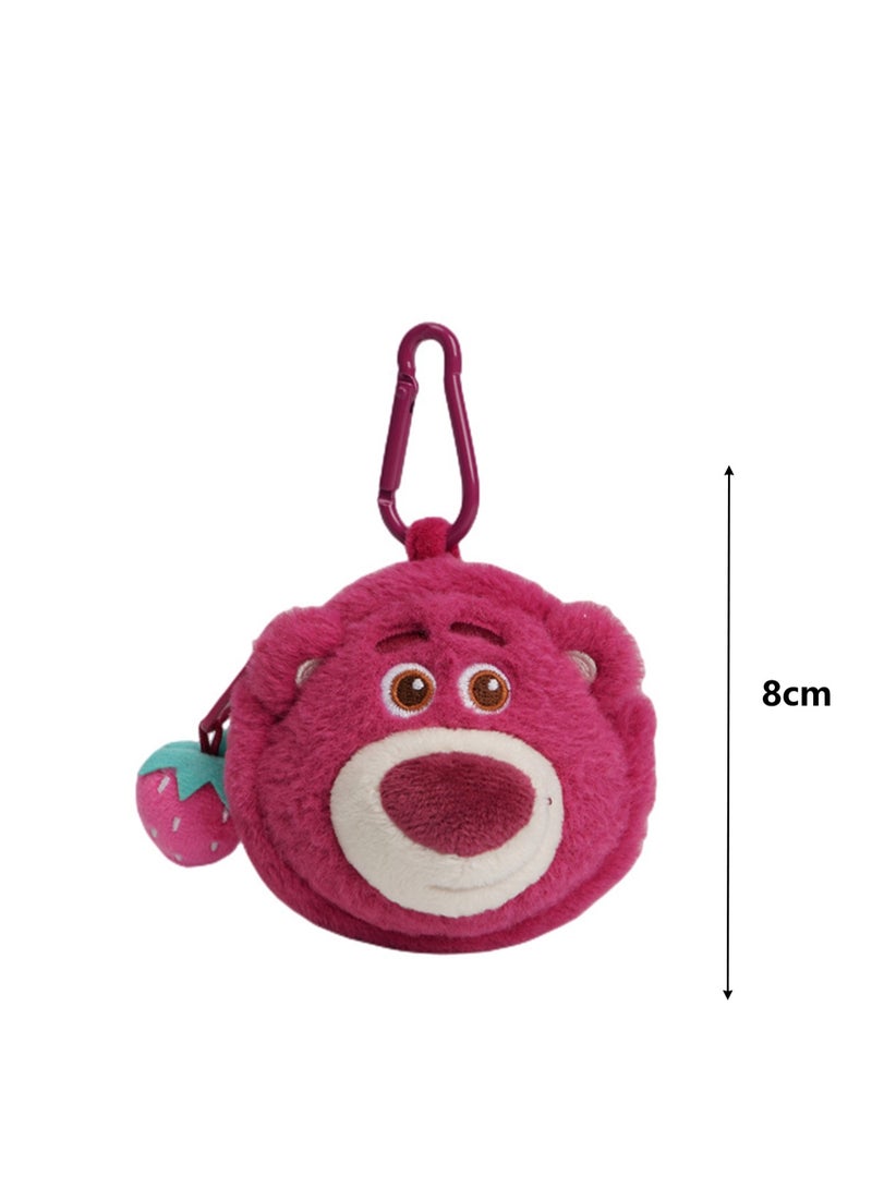8cm Cute Plush Keychain Toy, Pink Bear Mini Coin Purse Plush Texture Pendant, Bag Pendant Decoration, Suitable For Children Over 0 Years Old Toy Gift - Image 2
