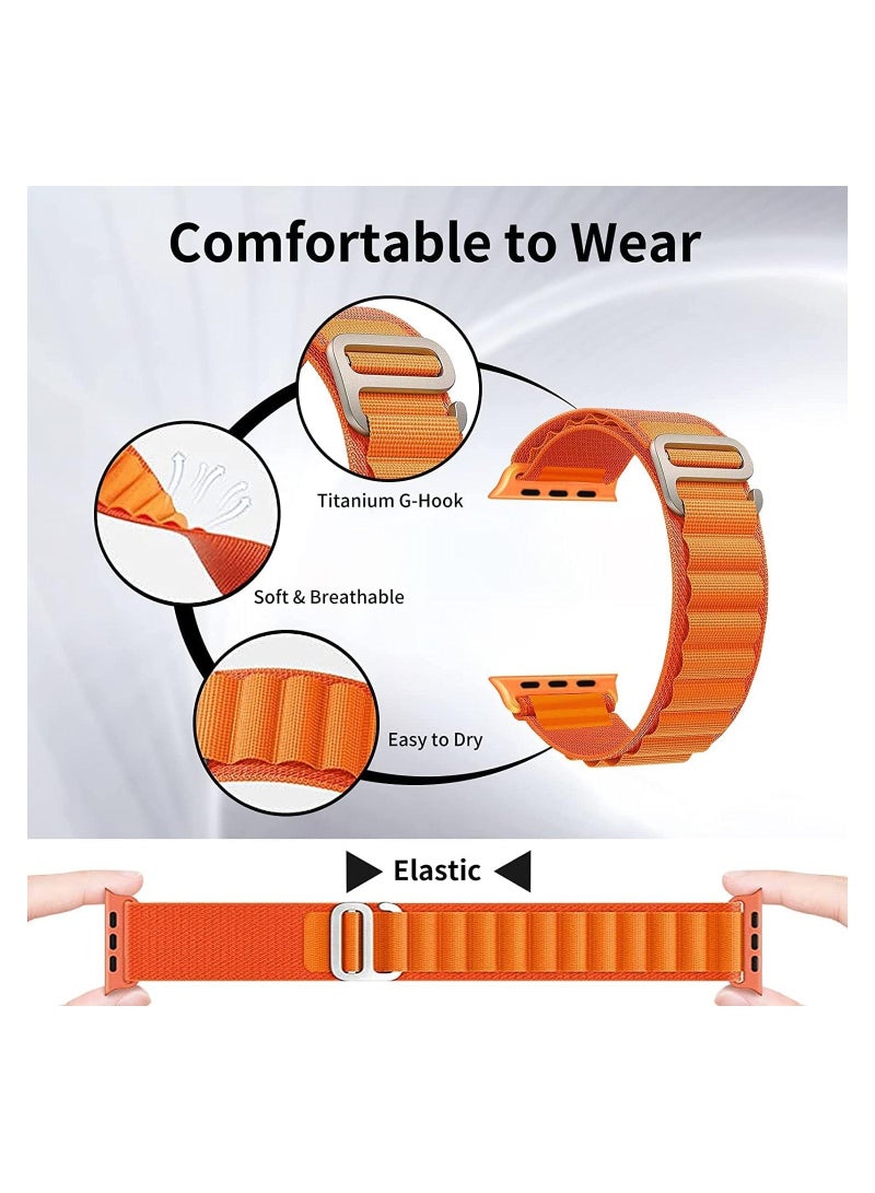 Watch Band Ultra Strap 42mm 44mm 45mm 49mm Alpine Loop Nylon Replacement Bands with Adjustable Sport Titanium G-hook Braided Straps for iWatch Ultra Series 8 7 SE 6 5 4 3 2 1 - Image 2