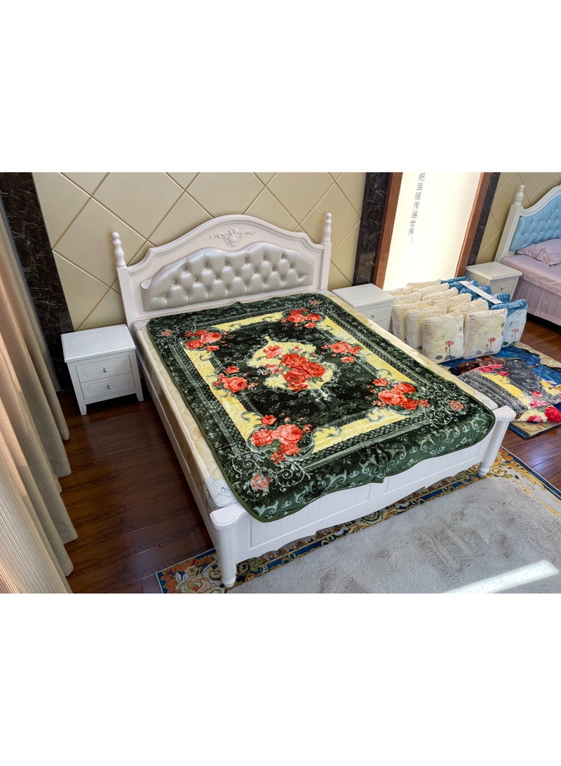 STARGOLD 160x220cm Weighted Comfort Blanket Heavy 1 Ply Winter Throw Blanket for Single Bed, Embossed Wool Feel Bedding, SG-BL904