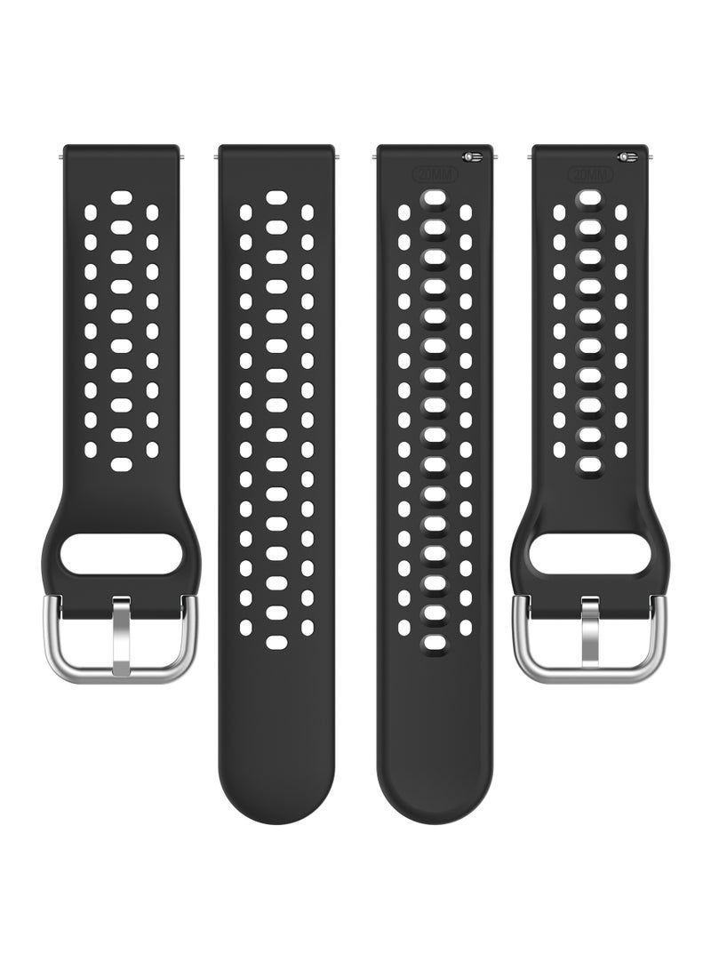 Strap for Amazfit Active 2 TPU Soft Silicone Anti-Slip 20mm Adjustable Replacement Strap Compatible with Amazfit Active 2 Smartwatch (Black) - Image 5