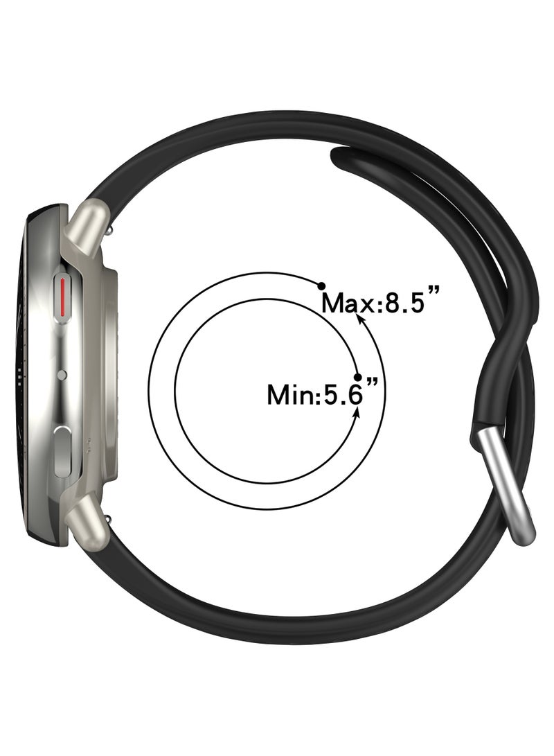 Strap for Amazfit Active 2 TPU Soft Silicone Anti-Slip 20mm Adjustable Replacement Strap Compatible with Amazfit Active 2 Smartwatch (Black) - Image 4