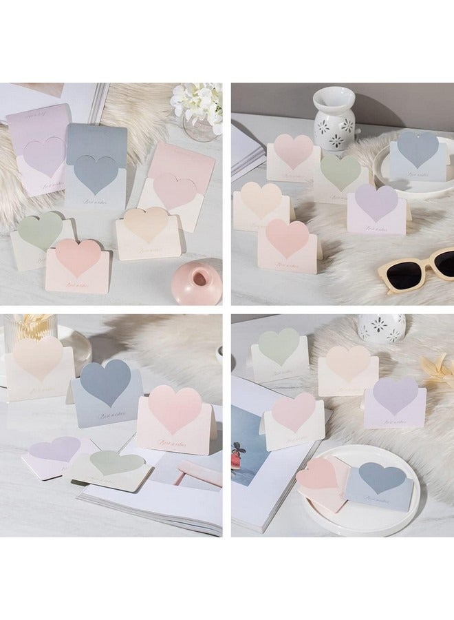 بيوينتي 30 قطعة من بطاقات المعايدة القابلة للطي على شكل قلب الحب، بطاقات فارغة على شكل قلب رومانسي بألوان متنوعة، بطاقة ملاحظة، بطاقة زفاف، بطاقة زهرة، بطاقة عيد ميلاد لجميع أنواع بطاقات المعايدة، 9.8 × 6.8 سم - Image 5
