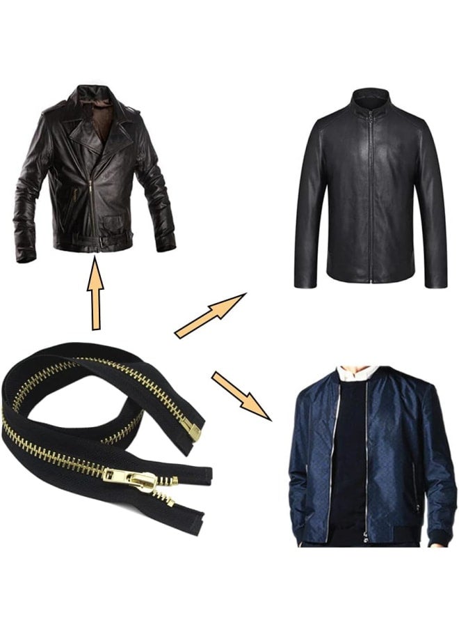 63 cm #10 Large Zip Metal Zip Separable Zip for Coat, Jacket (Brass) - Image 5