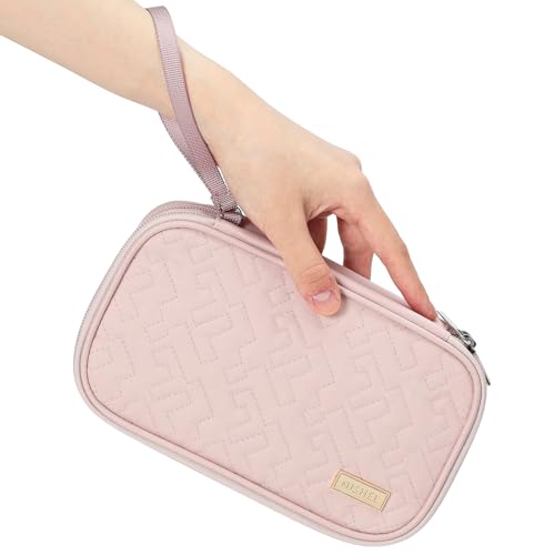 NISHEL Travel Cord Organizer Case, Double Layers Tech Electronic Bag, Essentials for Charger, Cable, Phone, Flash drive, Medium, Pink - Image 3
