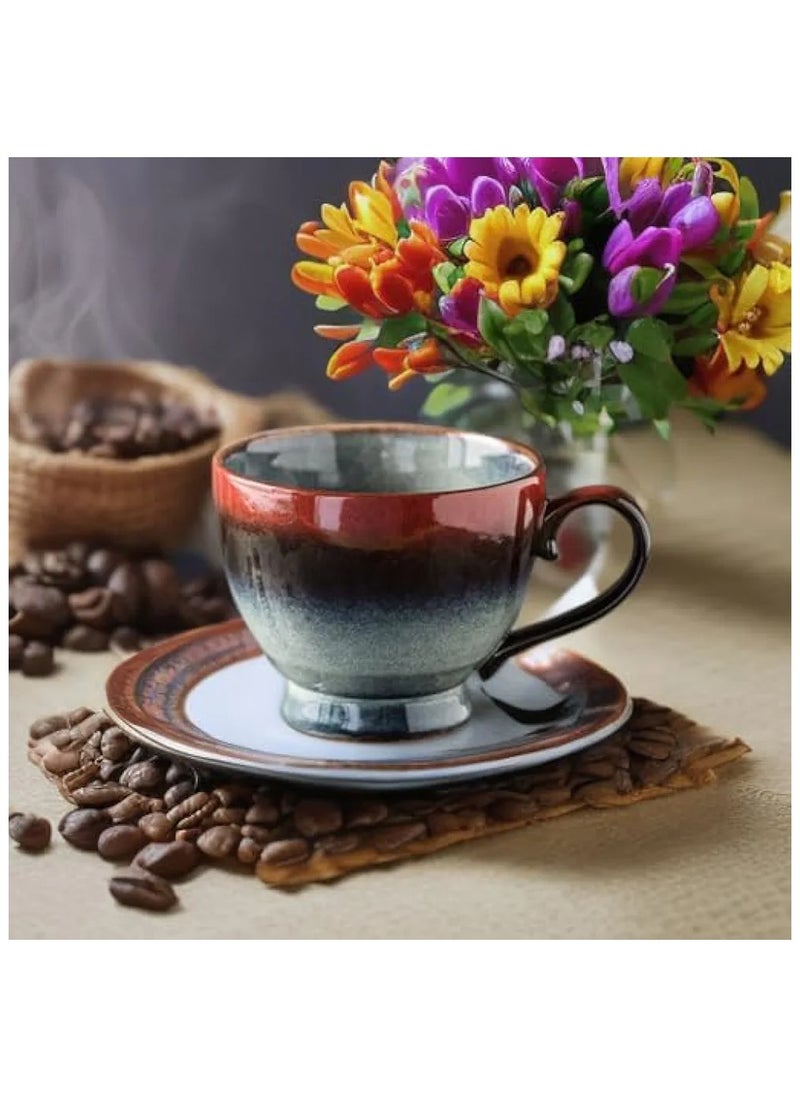 Qahwa Elegant coffee cup with saucer made of ceramic  - Image 1