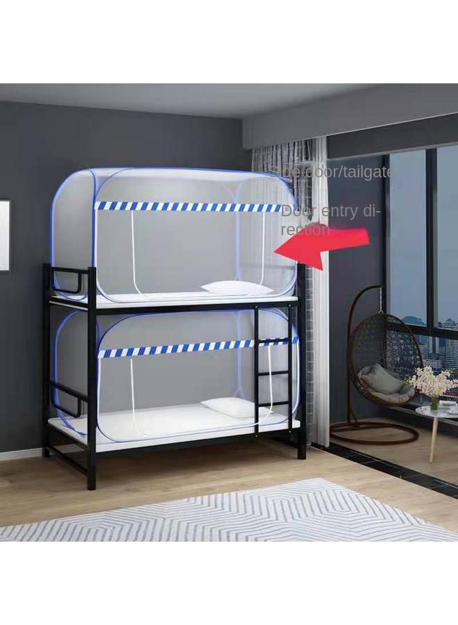 Bluejw Single Bed Mosquito Net Student Dormitory Foldable 0.91.2 Upper And Lower Yurt M Side Door Installation Square Roof Free 1.0 - Image 1
