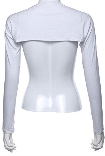 YEESAM Bolero Shrugs for Women Long Sleeve Arm Sleeves Hijab Accessories One Size (White) - Image 2