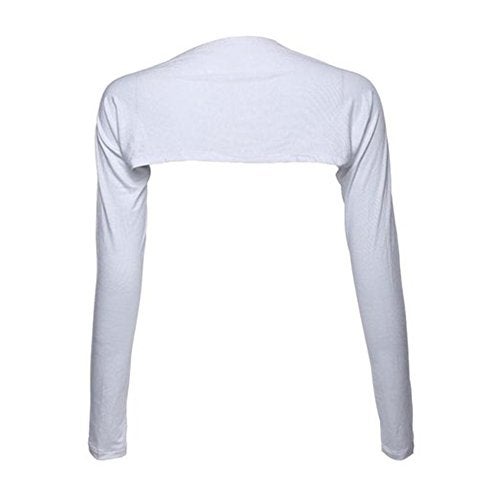 YEESAM Bolero Shrugs for Women Long Sleeve Arm Sleeves Hijab Accessories One Size (White) - Image 1