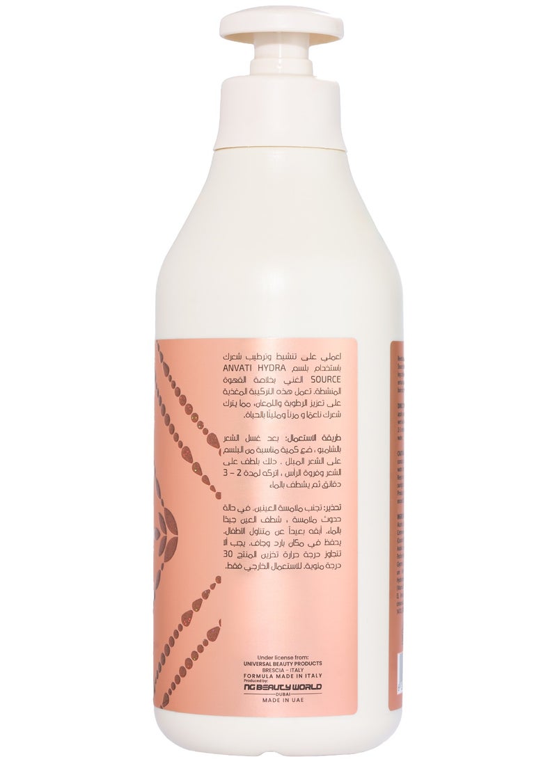Anvati Hydra Source Coffee Conditioner for Dry, Frizzy, Curly, Damaged Hair– Caffeine-Infused Hair Repair Formula - Deep Moisture & Shine Hair Conditioner - 750ml - Image 2