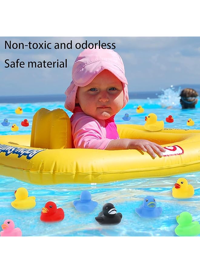 X spring Small Rubber Ducks 50Pcs Squeak And Float Rubber Ducks Multicolor Mini Rubber Ducky Float Ducks Baby Bath Toy Baby Shower Duck Sound Shower Toys For Shower And Decorancs Party Favors - Image 5