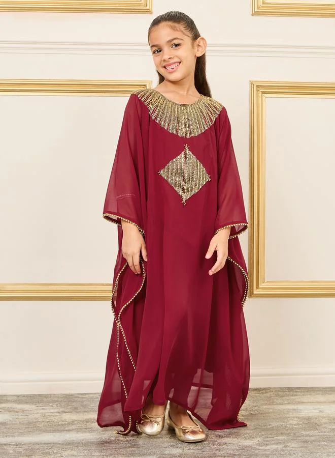 Maxim Creation V Neck Embellished Kaftan