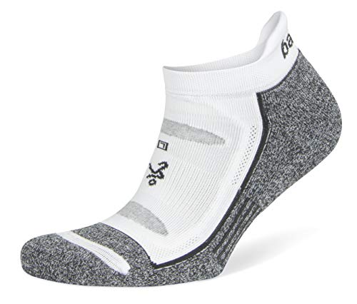 Balega Blister Resist Performance No Show Athletic Running Socks for Men and Women (1 Pair), White/Grey, X-Large - Image 1