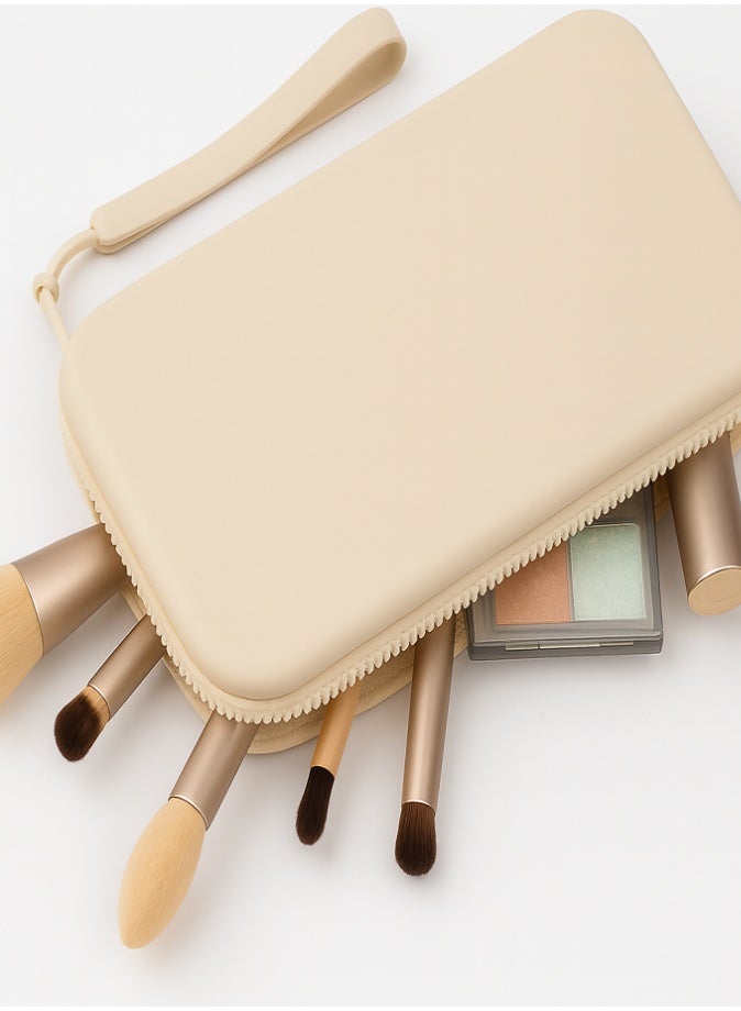 LIVVY Silicone Makeup Bag for Women & Men, Waterproof Travel Cosmetic Organizer with Zipper, Large Capacity Portable Toiletry & Brush Storage Pouch, Perfect Gift Idea for Daily Use & Travel - Image 4