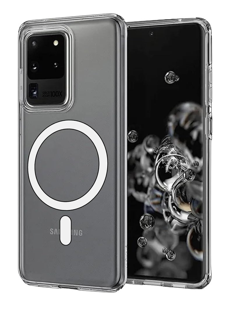 Clear Magnetic Case for Samsung Galaxy S20 Ultra, Camera Protection Cover, Wireless Charging Compatible,Acrylic Hard Back Case for samsung s25 ultra (Samsung Galaxy S20 Ultra) - Image 1