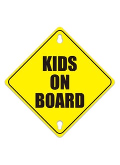 Rubik Kids On Board Car Sign with Suction Cups for Car Window, Reflective Vehicle Car Signs, Kids Safety Warning Sign (12.5x12.5cm)  - Image 1