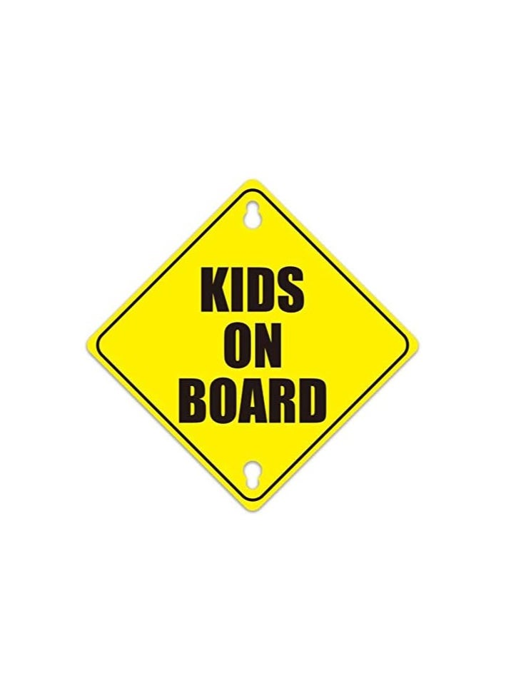 Rubik Kids On Board Car Sign with Suction Cups for Car Window, Reflective Vehicle Car Signs, Kids Safety Warning Sign (12.5x12.5cm)  - Image 3