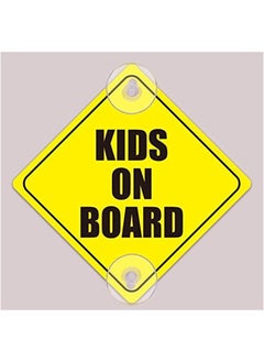 Rubik Kids On Board Car Sign with Suction Cups for Car Window, Reflective Vehicle Car Signs, Kids Safety Warning Sign (12.5x12.5cm)  - Image 2