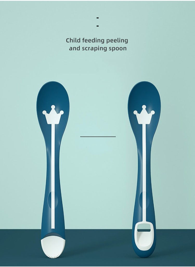 2 PCS Baby Multifunctional Spoons, First Stage Feeding Spoon for Infants, Teething Toy on Gums, Bendable and Easy to Hold