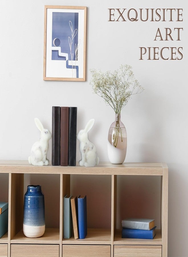 Tosstuki 1 Pair Decorative Bookends for Shelves Marble Bunny Bookends Heavy Duty Book Ends Cute Rabbit Book Ends for Home Office Desk Bookshelf Living Room Decoration - Image 5
