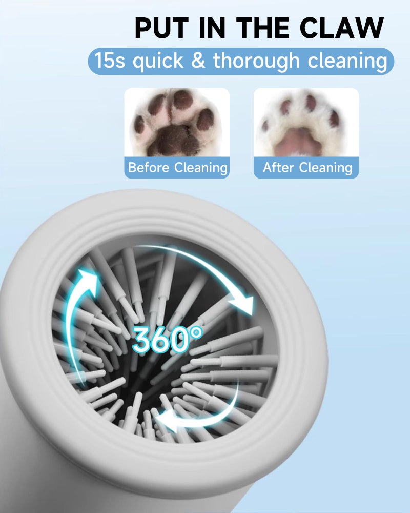 KUEIOX Automatic Dog Paw Cleaner for Dogsï¼ŒElectric Dog Foot Paw Washer Cup and Massagerï¼Œ2 Speeds for Thorough Cleaning and USB Rechargeable,Pet Paw Feet Cleaner for Small Medium Dogs Cats (White) - Image 2