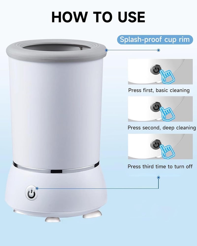 KUEIOX Automatic Dog Paw Cleaner for Dogsï¼ŒElectric Dog Foot Paw Washer Cup and Massagerï¼Œ2 Speeds for Thorough Cleaning and USB Rechargeable,Pet Paw Feet Cleaner for Small Medium Dogs Cats (White) - Image 5