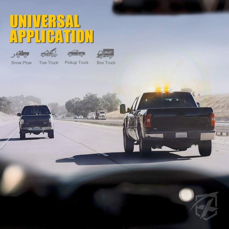 Xprite White Amber COB LED Strobe Rooftop Flashing Light Bar with Magnetic Base - Image 2