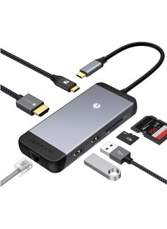 USB C Laptop Docking Station with,  7-in-1 87W PD Dock, Dual 4K HDMI Display Thunderbolt 3/4 Dock for Steam Deck, Dell, HP, Lenovo, Surface, etc, USB 3.0