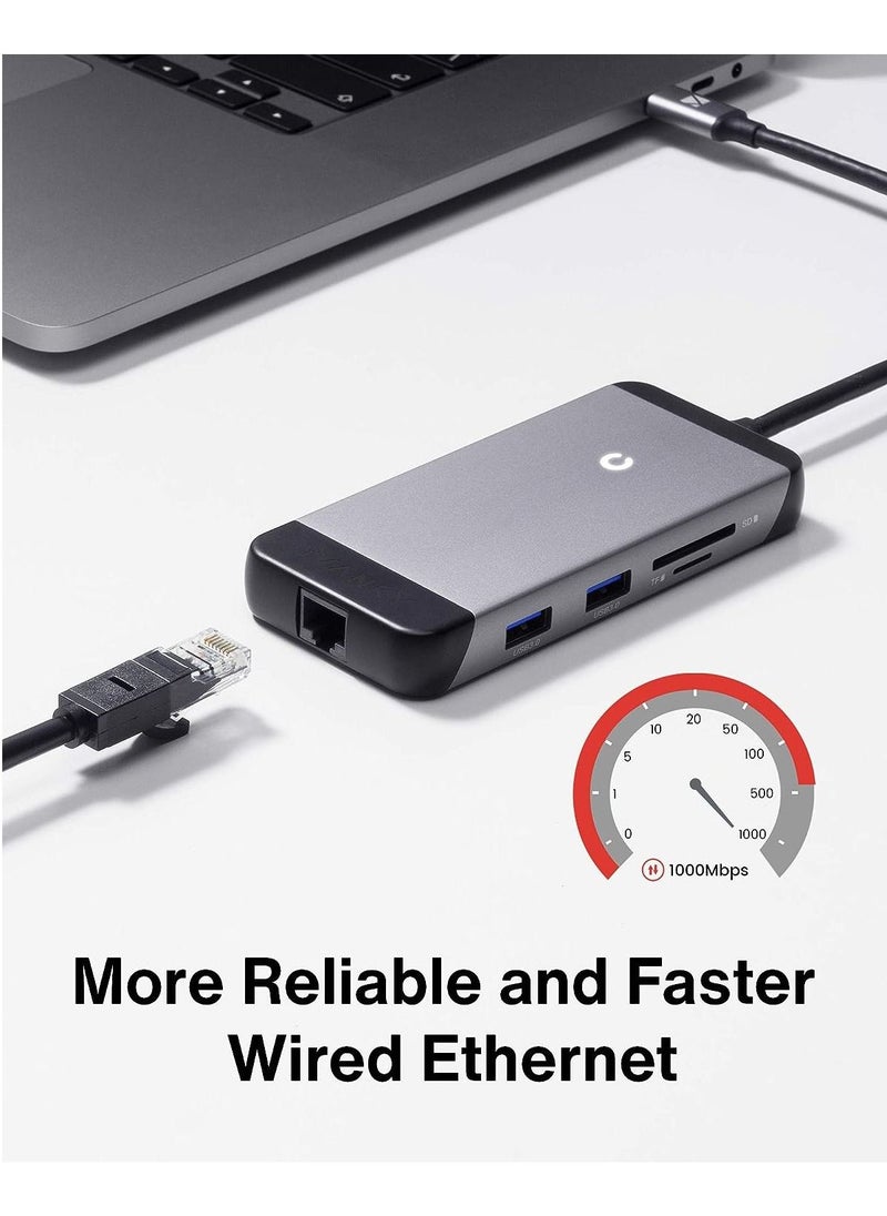 ivanky - USB C Laptop Docking Station with,  7-in-1 87W PD Dock, Dual 4K HDMI Display Thunderbolt 3/4 Dock for Steam Deck, Dell, HP, Lenovo, Surface, etc, USB 3.0 - Image 1