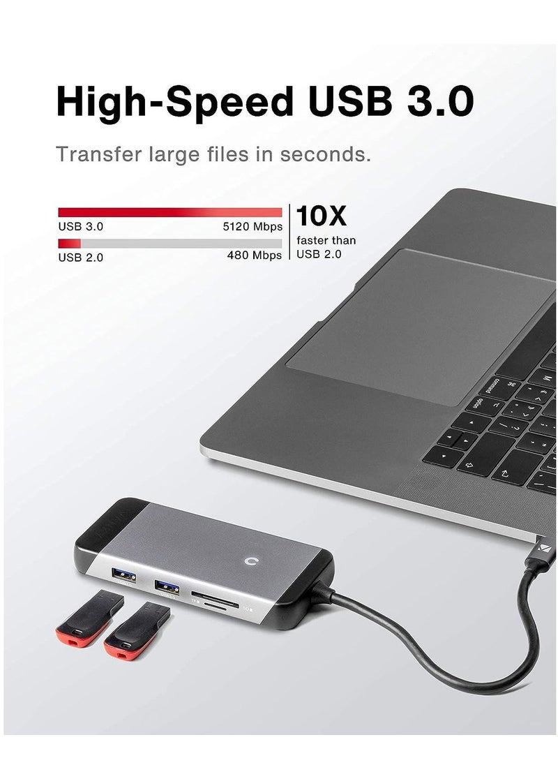 ivanky - USB C Laptop Docking Station with,  7-in-1 87W PD Dock, Dual 4K HDMI Display Thunderbolt 3/4 Dock for Steam Deck, Dell, HP, Lenovo, Surface, etc, USB 3.0 - Image 1