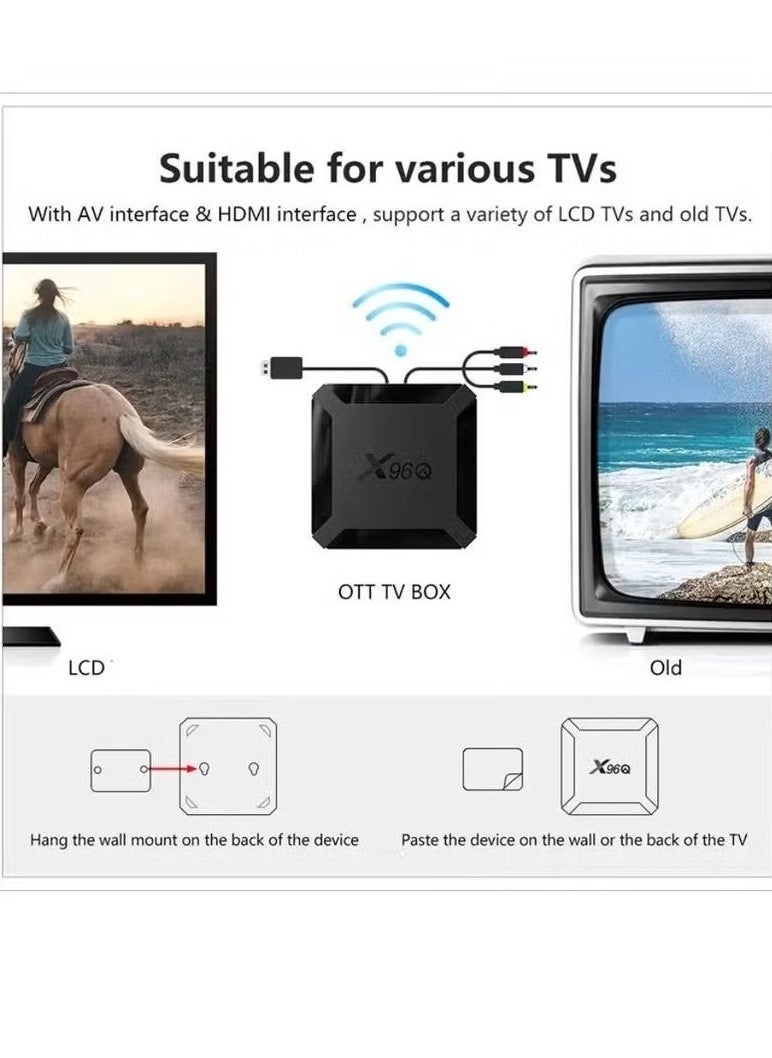 JAJEEK X96Q TV Box – Android 10.0 Quad-Core Media Player with 4K & 3D Support, High-Performance Streaming, HD Video, Games, Smart TV Box for Entertainment, Netflix, YouTube, and More – Seamless Android Experience for Home Entertainment - Image 2