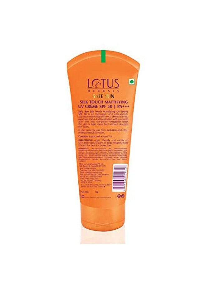 LOTUS HERBALS Safe Sun Silk Touch Mattifying Uv Crème Spf 50 ; Pa+++ 75G  - Image 3