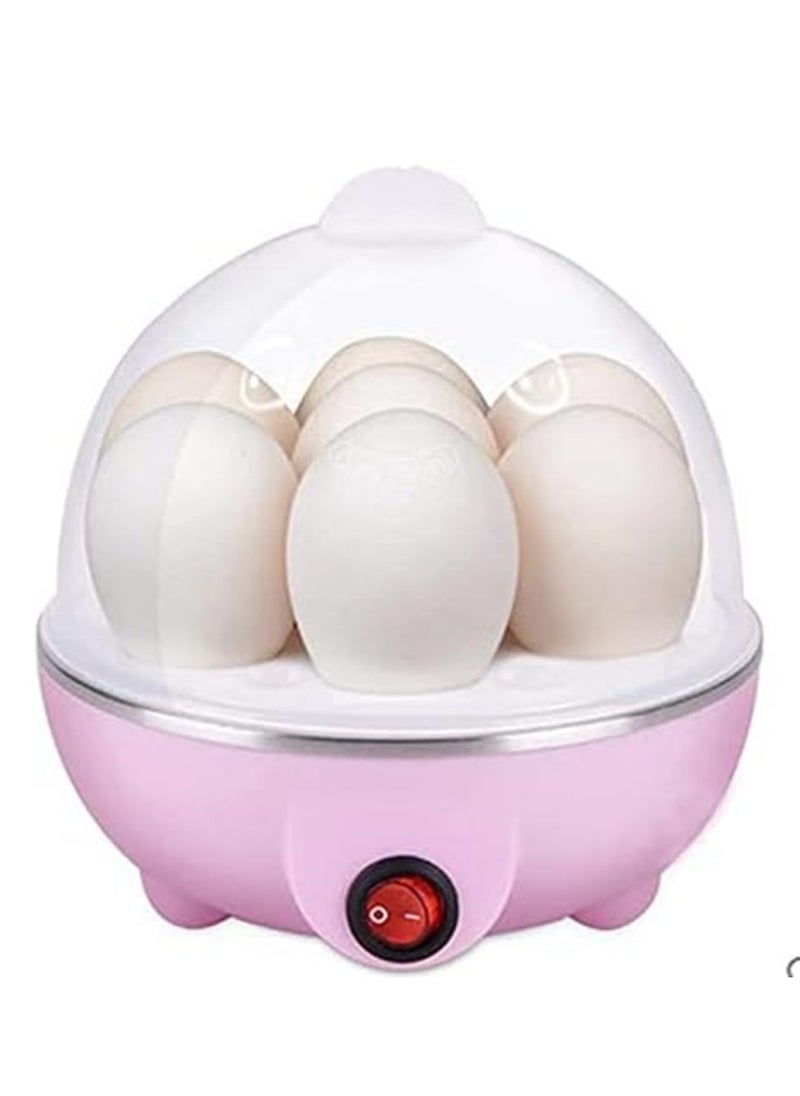 LIXES Electric Egg Cooker, Omelet, Scrambled, Soft, Medium, Hard-Boiled Boiler Cooker with Auto Shut-Off and Buzzer. White/PINK  - Image 1