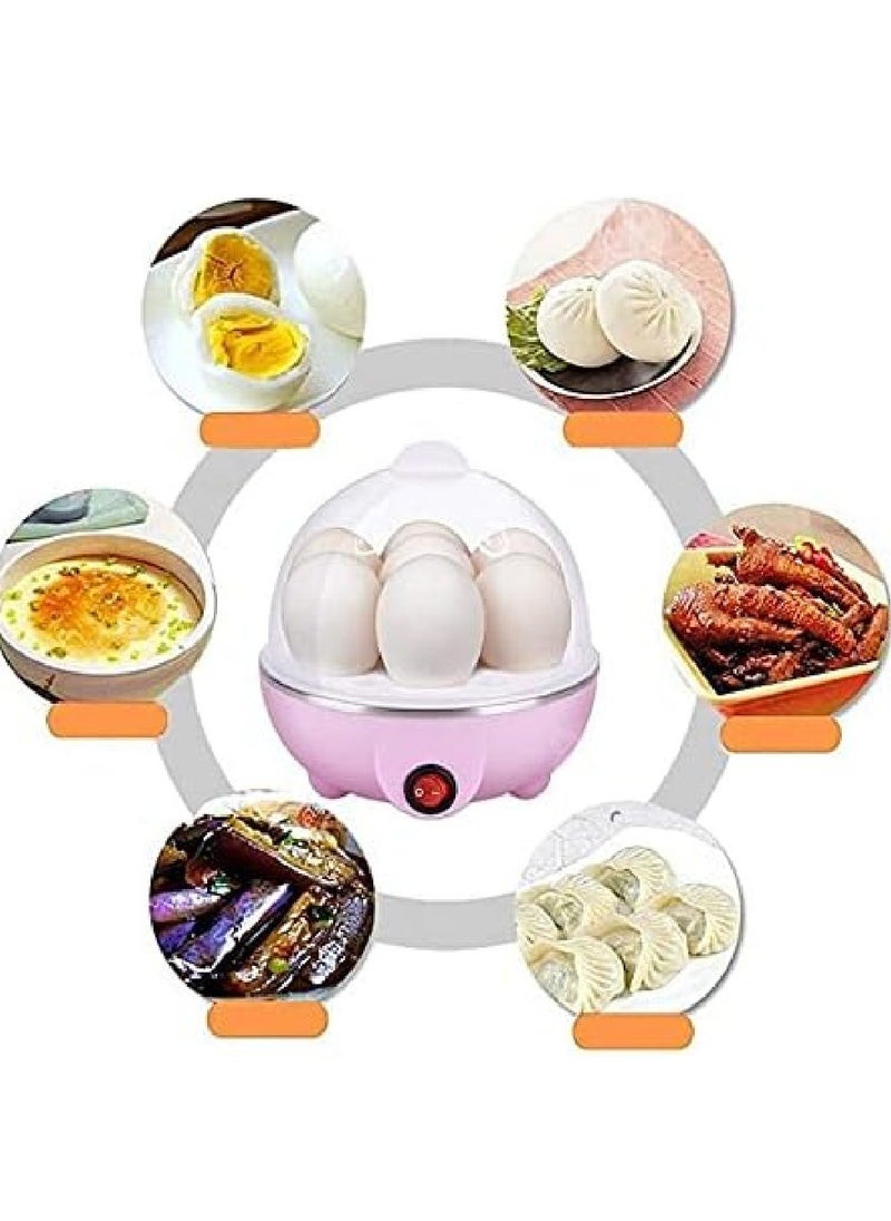 LIXES Electric Egg Cooker, Omelet, Scrambled, Soft, Medium, Hard-Boiled Boiler Cooker with Auto Shut-Off and Buzzer. White/PINK  - Image 2