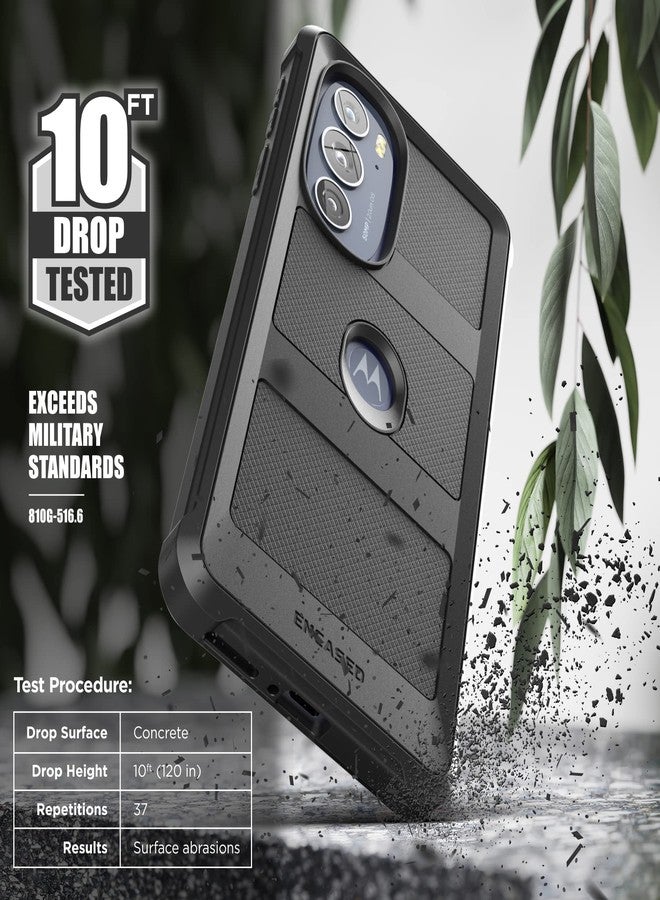 إنكاسد جراب Encased 2 في 1 مع جراب حزام لهاتف Motorola Edge Plus 2022 - غطاء مقاوم للصدمات مع حافظة حامل للهاتف (أسود) - Image 3
