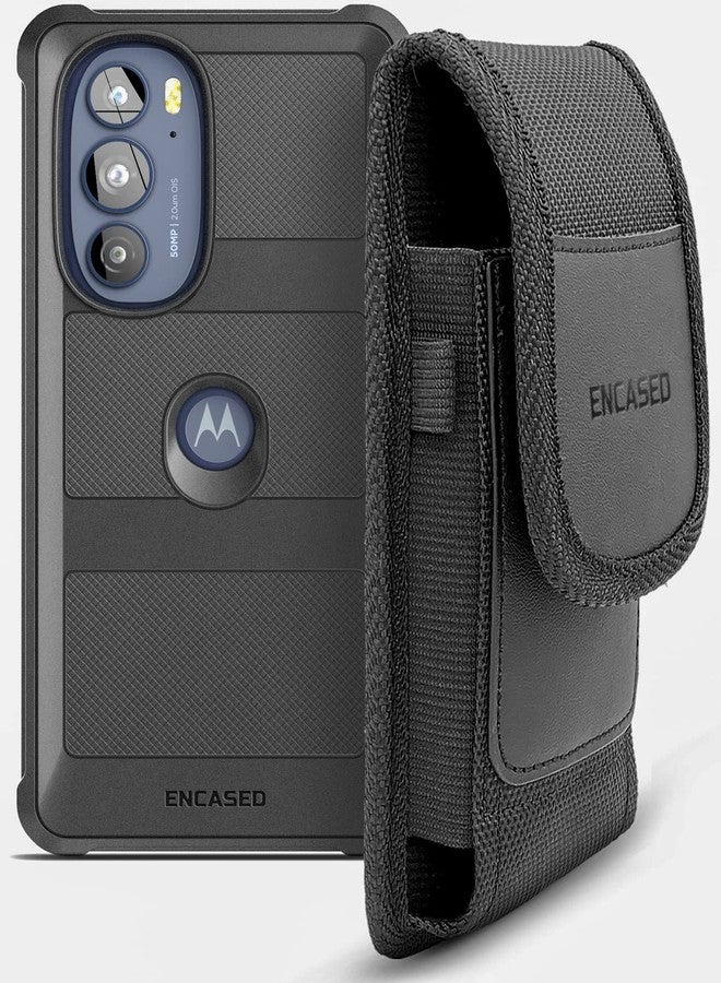 إنكاسد جراب Encased 2 في 1 مع جراب حزام لهاتف Motorola Edge Plus 2022 - غطاء مقاوم للصدمات مع حافظة حامل للهاتف (أسود) - Image 1