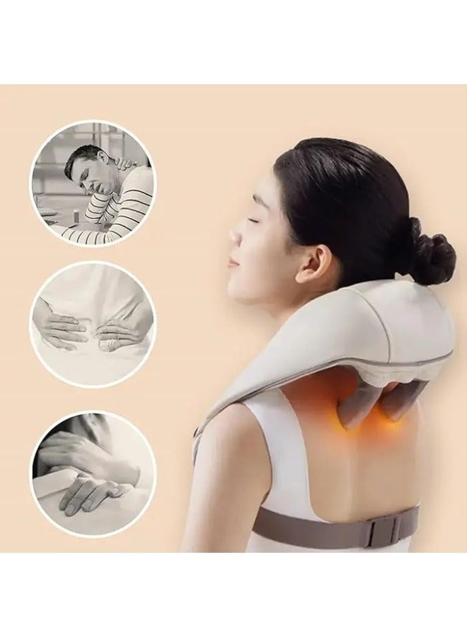 إسكدنيا مدلك للرقبة والكتفين مع الحرارة، مدلك الرقبة والظهر بتقنية الشياتسو والحرارة، مدلك كهربائي للكتفين بتقنية التدليك العميق 5D بقوة الضغط، تمثيل التدليك اليدوي، مدلك لتخفيف الألم. - Image 4