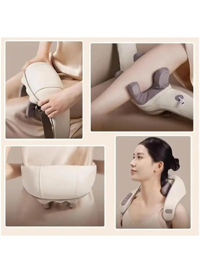 إسكدنيا مدلك للرقبة والكتفين مع الحرارة، مدلك الرقبة والظهر بتقنية الشياتسو والحرارة، مدلك كهربائي للكتفين بتقنية التدليك العميق 5D بقوة الضغط، تمثيل التدليك اليدوي، مدلك لتخفيف الألم. - Image 5