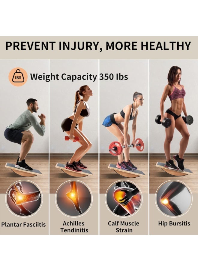 BIGTHREE Sports Balance Board, Yoga Balance Board, Fitness Wooden Balance Boards, Safe and Non-Slip, Suitable for Sports Fitness, Training Body Coordination, Core Strength, etc. - Image 3