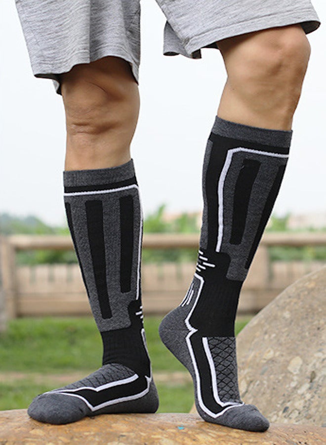 2 Pairs Mens Thermal Ski Socks Winter Warm Knee High Cycling Sports Socks 9-12 Anti Blister Cushioned Snow Boot Socks for Skiing Snowboard Trekking Hiking - Image 2