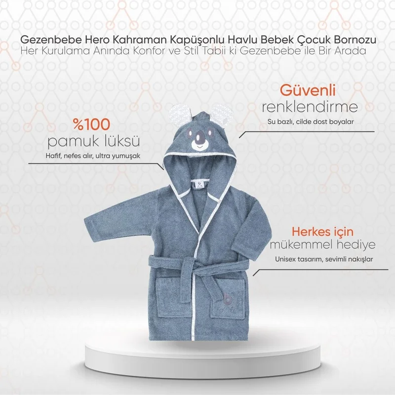 Gezenbebe Hero Hero Hooded Towel Baby Kids Bathrobe Koala