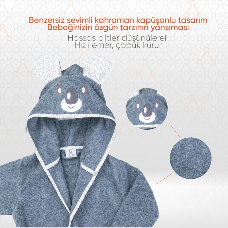 Gezenbebe Hero Hero Hooded Towel Baby Kids Bathrobe Koala