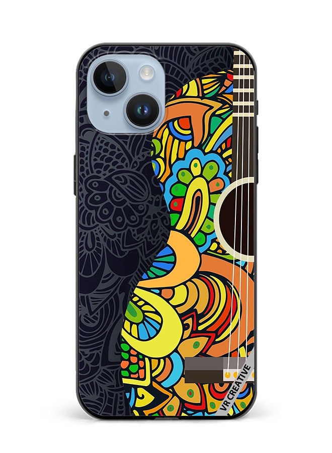 VR CREATIVE Protective Case Cover For Apple iPhone 15 Colorful Guitar Design Multicolour  - Image 1