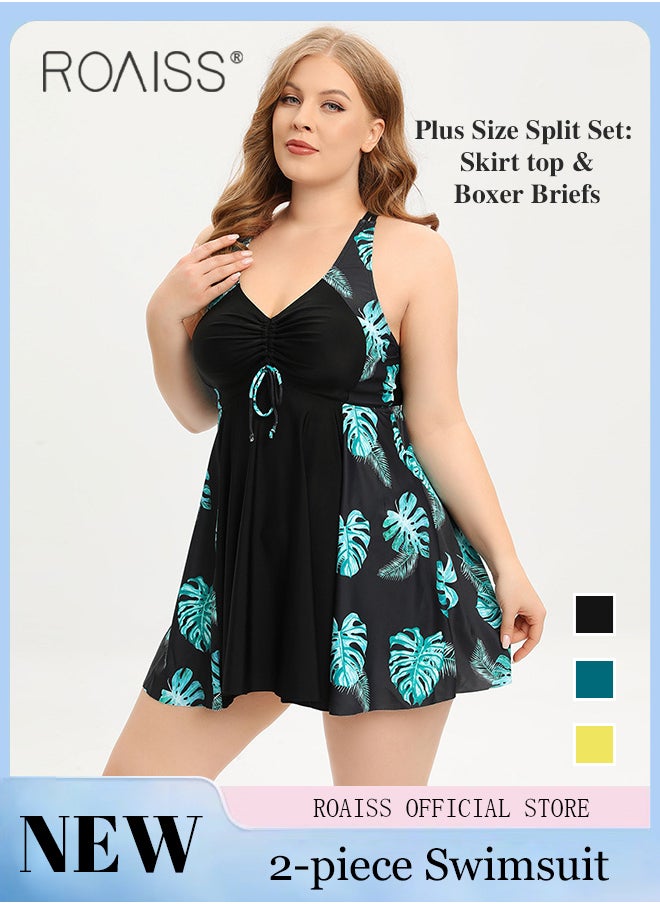 2 Piece Plus Size Swimsuit for Women Conservative Split Bikini Suits Involves High Waisted Tankini Dress Top with Bra Pad and Boxer Briefs - pzsku/Z0F4CB8BA3CECCD3BD4C5Z/45/_/1714281052/772da951-a7e1-46c0-aaed-f50ee99d0b4a